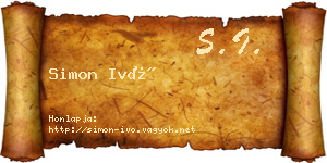 Simon Ivó névjegykártya