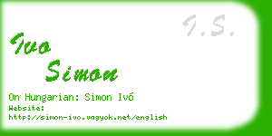 ivo simon business card